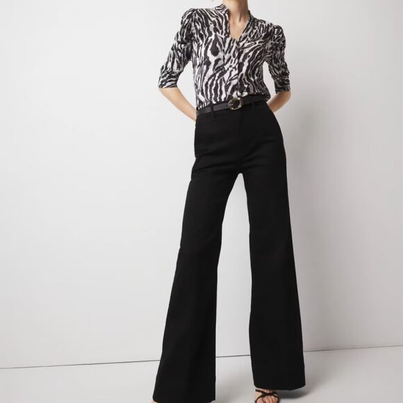 nwt WHITE HOUSE BLACK MARKET high rise wide leg ultra soft trouser pants 0 - Picture 1 of 3